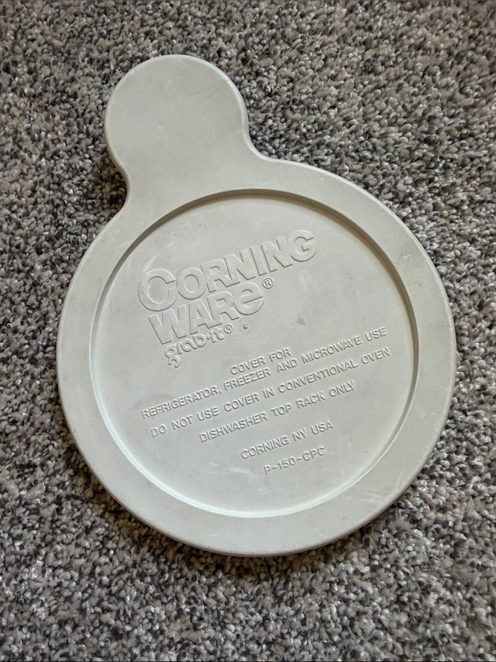 Corningware Off-White Round Plastic Food Cover